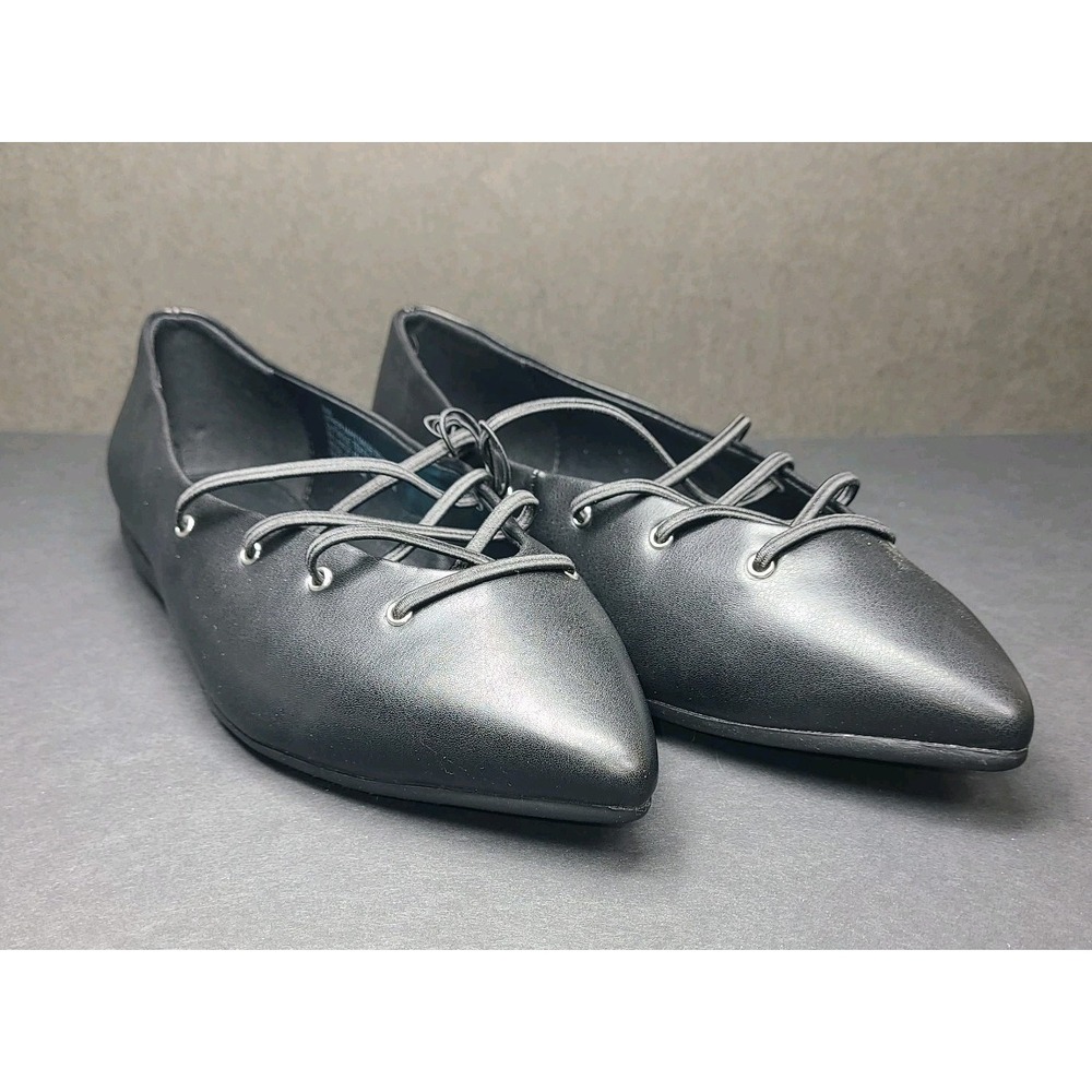 Aerosoles Diletta Flats Womens 6M Black Lace Up Pointed Toe Comfort Shoes NEW